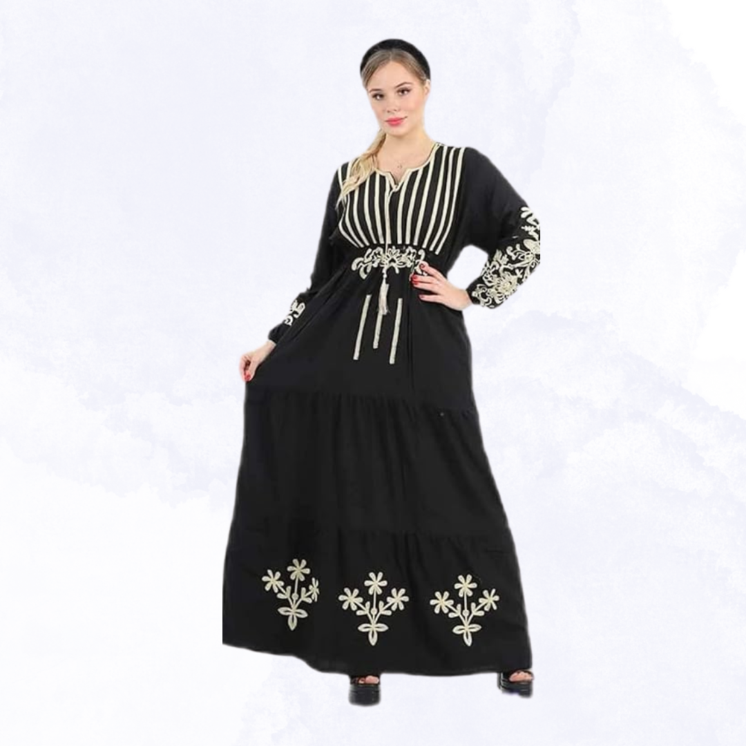 عباية خروج مطرزة كاجوال بتصميم أنيق