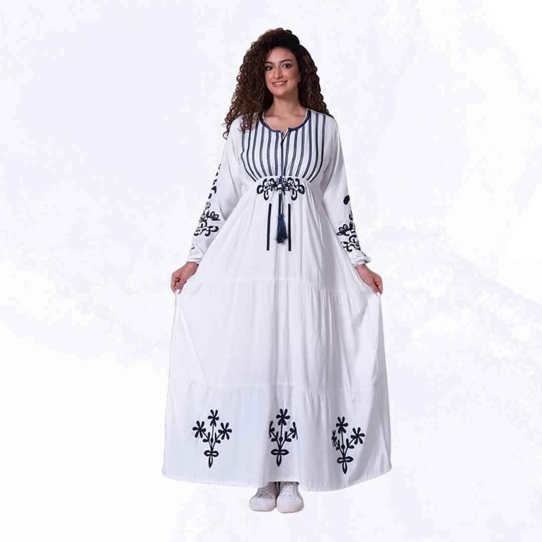 عباية خروج مطرزة كاجوال بتصميم أنيق
