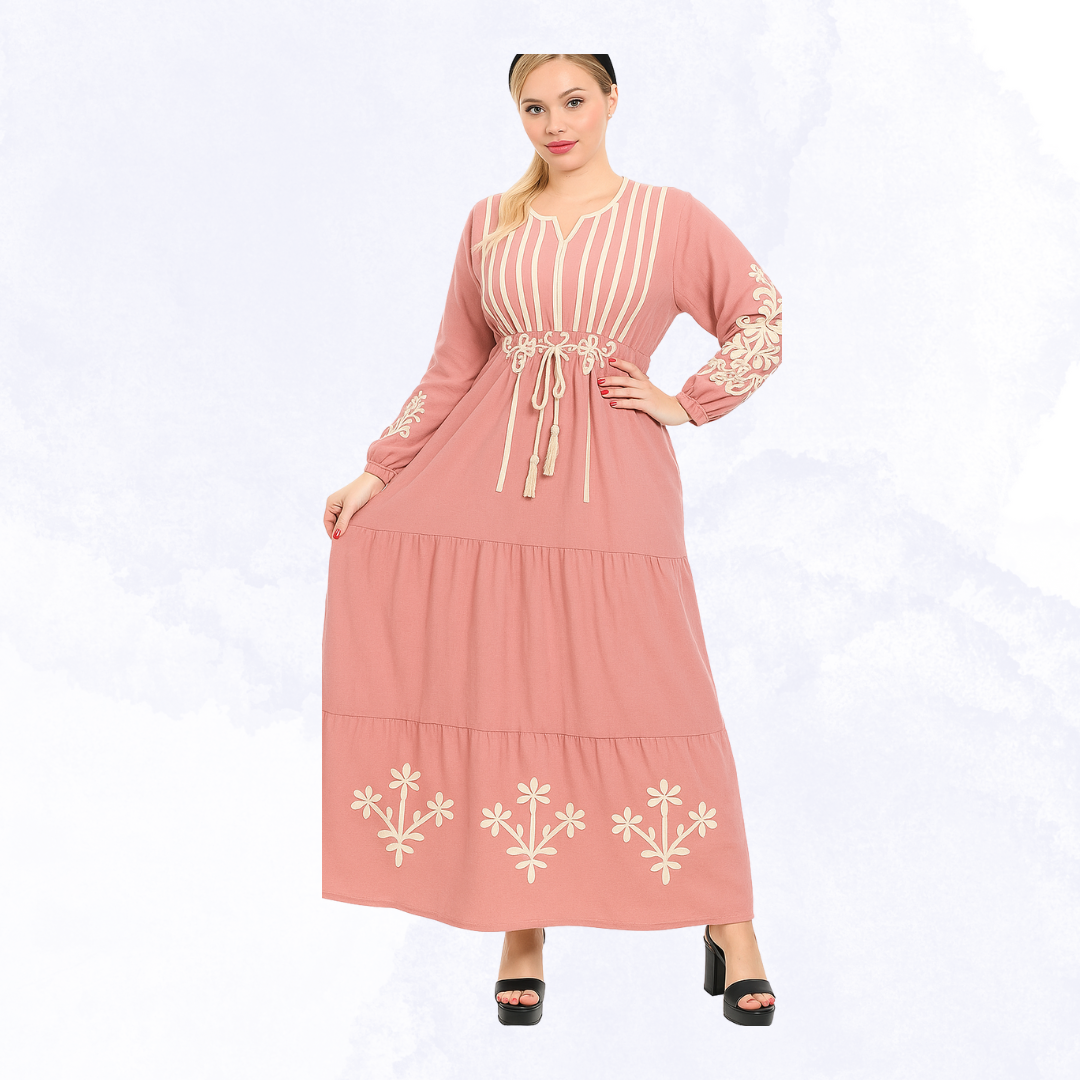 عباية خروج مطرزة كاجوال بتصميم أنيق